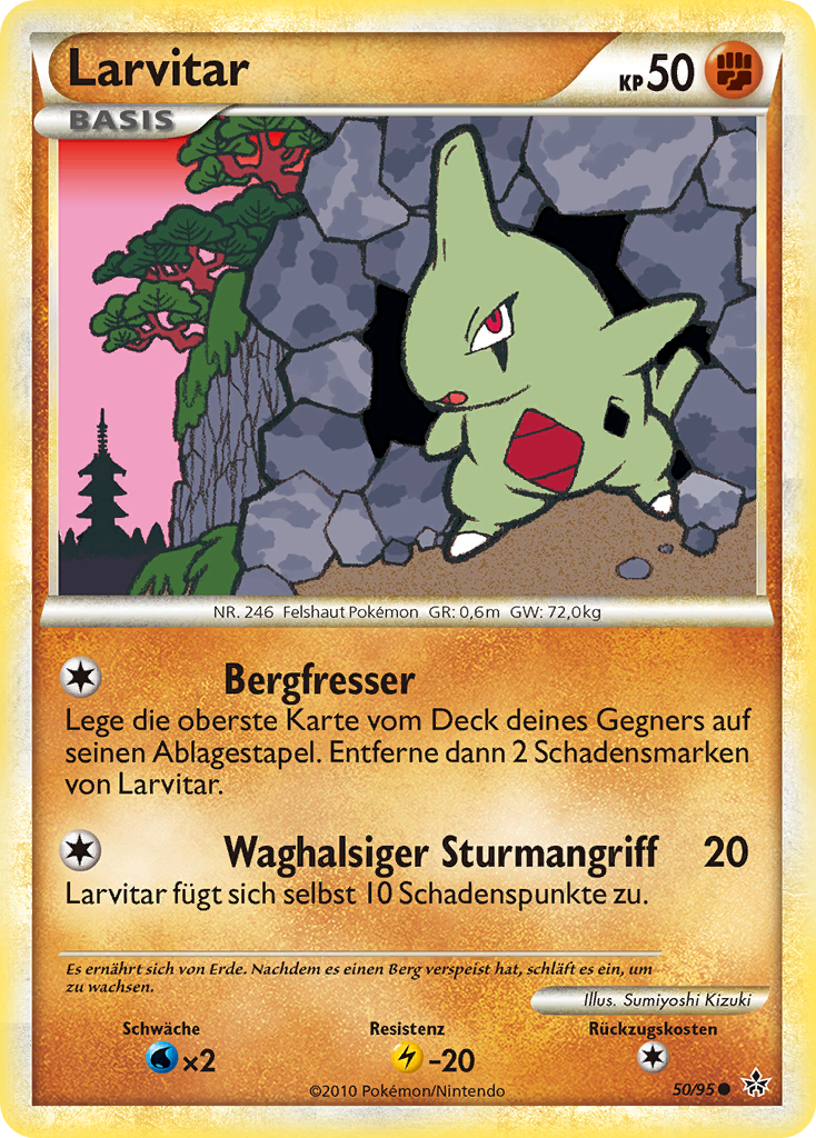Larvitar 50 — Entfesselt (German Pokémon TCG card)