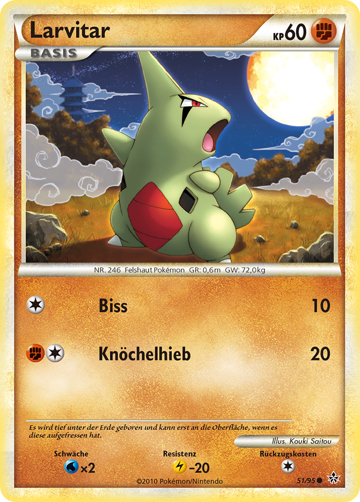 Larvitar 51 — Entfesselt (German Pokémon TCG card)
