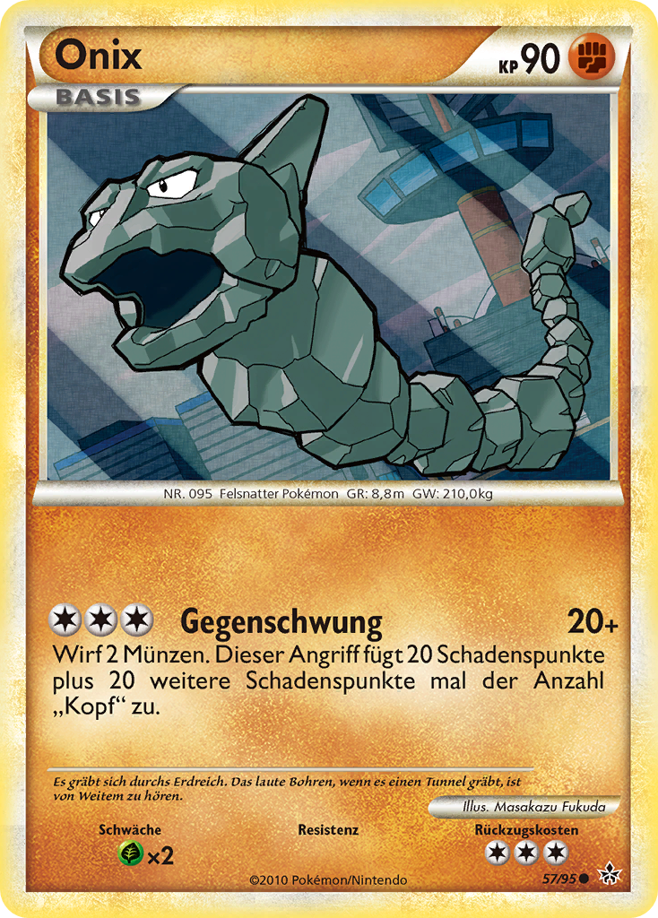 Onix 57 — Entfesselt (German Pokémon TCG card)