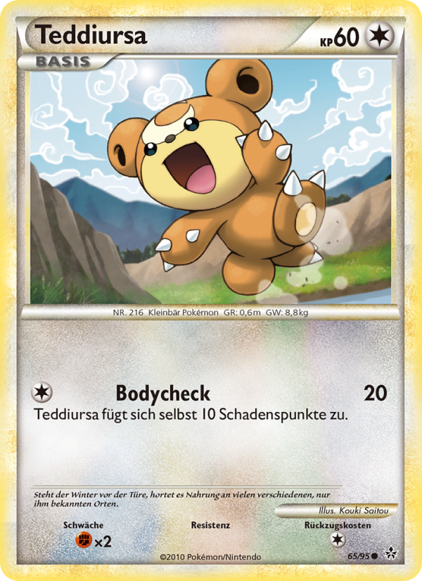 Teddiursa 65 — Entfesselt (German Pokémon TCG card)