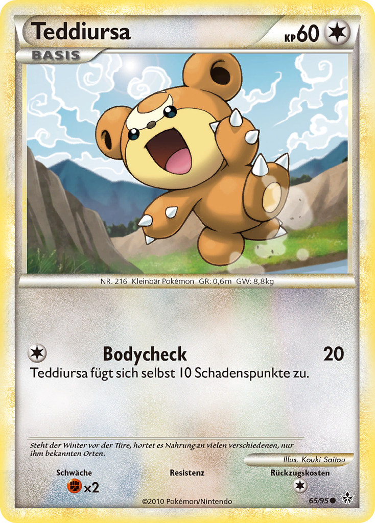Teddiursa 65 — Entfesselt (German Pokémon TCG card)
