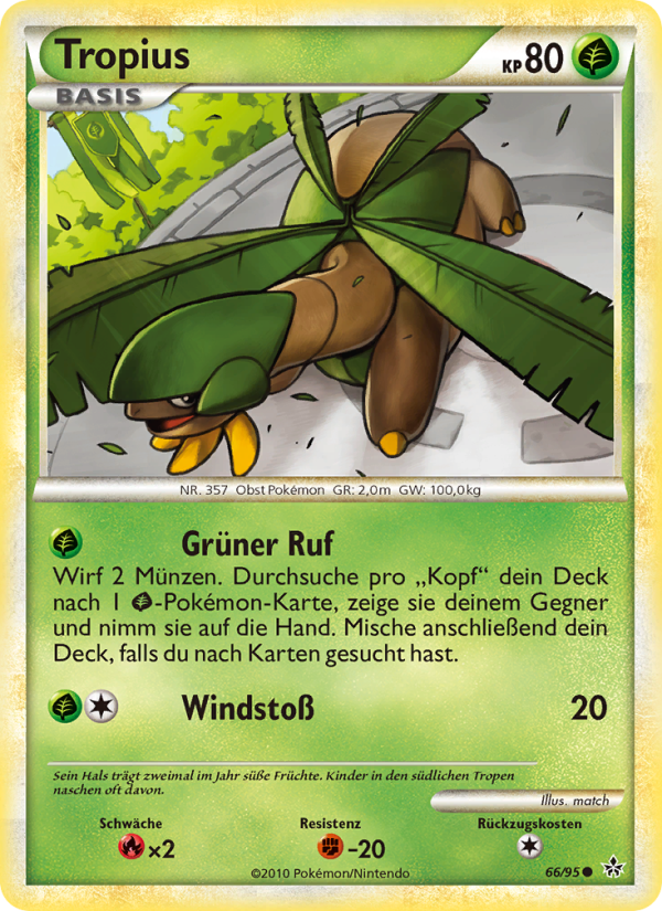 Tropius 66 — Entfesselt (German Pokémon TCG card)