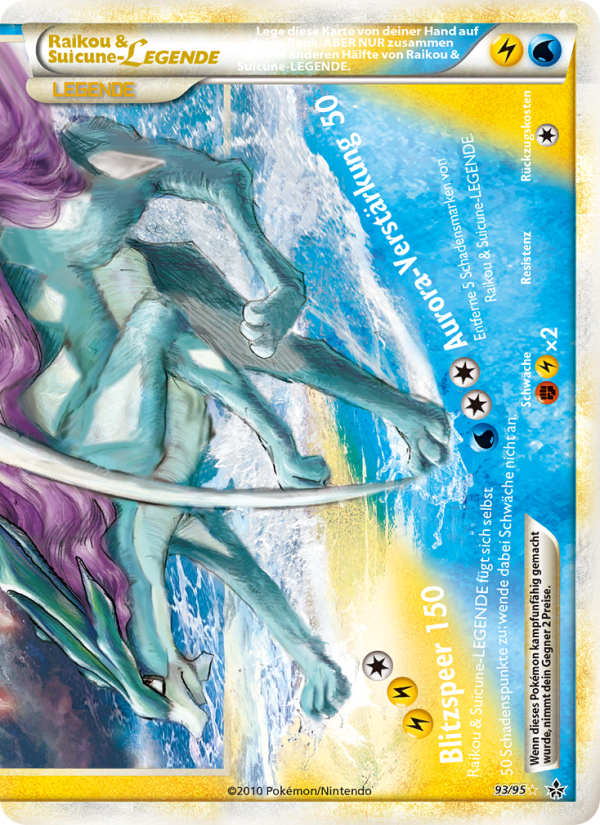 Raikou & Suicune LEGENDE 93 — Entfesselt (German Pokémon TCG card)