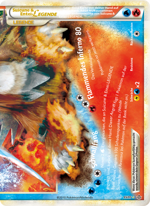 Suicune & Entei LEGENDE 95 — Entfesselt (German Pokémon TCG card)