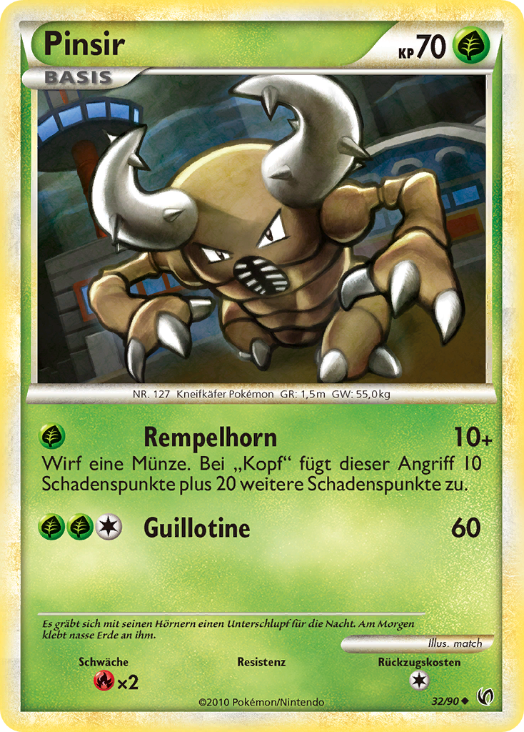 Pinsir 32 — Unerschrocken (German Pokémon TCG card)