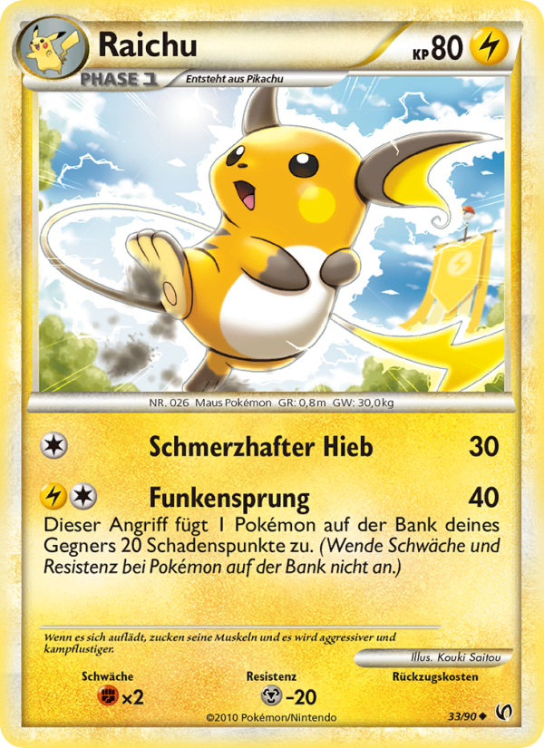 Raichu 33 — Unerschrocken (German Pokémon TCG card)