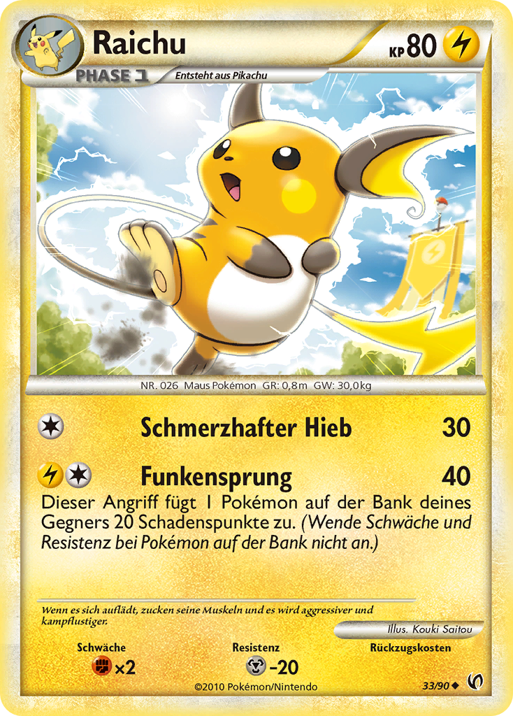 Raichu 33 — Unerschrocken (German Pokémon TCG card)