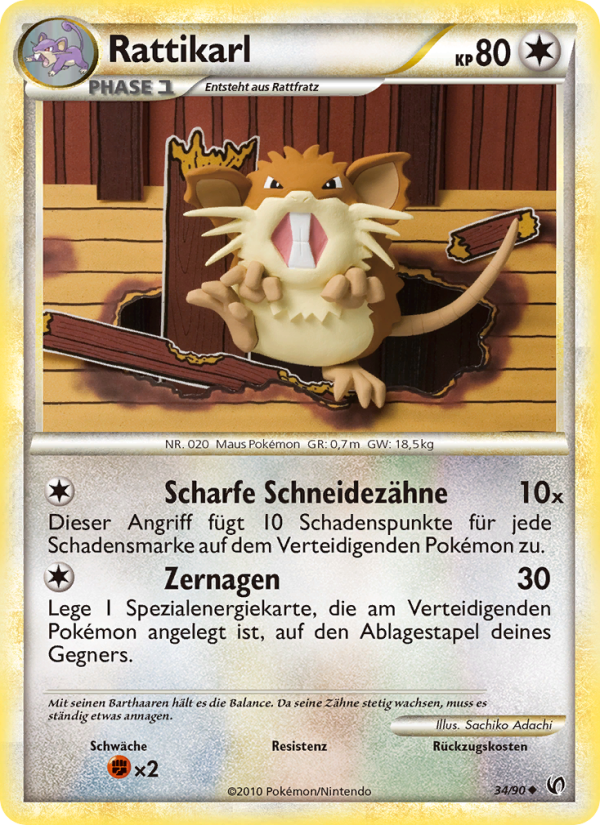 Rattikarl 34 — Unerschrocken (German Pokémon TCG card)