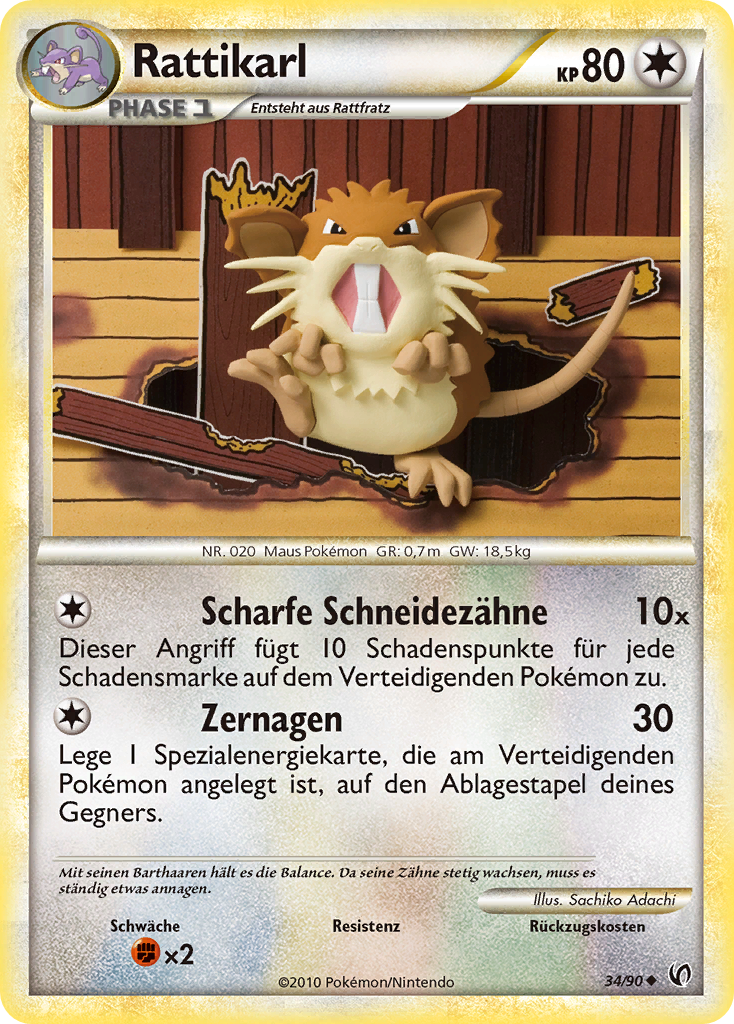 Rattikarl 34 — Unerschrocken (German Pokémon TCG card)
