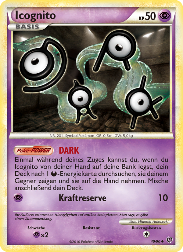 Icognito 40 — Unerschrocken (German Pokémon TCG card)