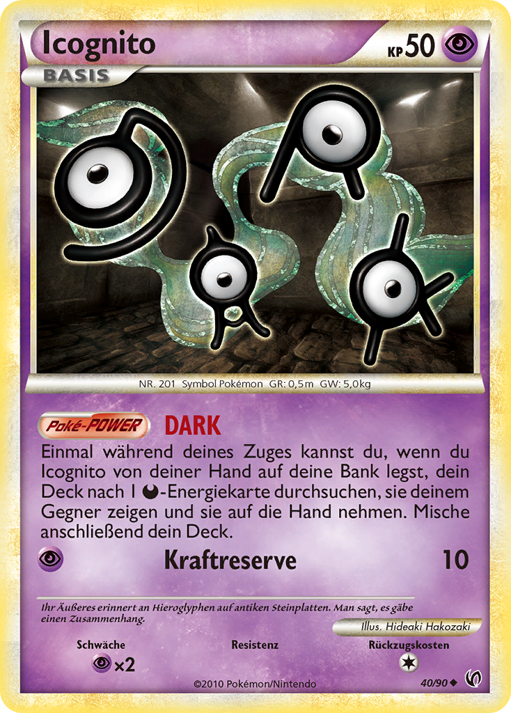 Icognito 40 — Unerschrocken (German Pokémon TCG card)