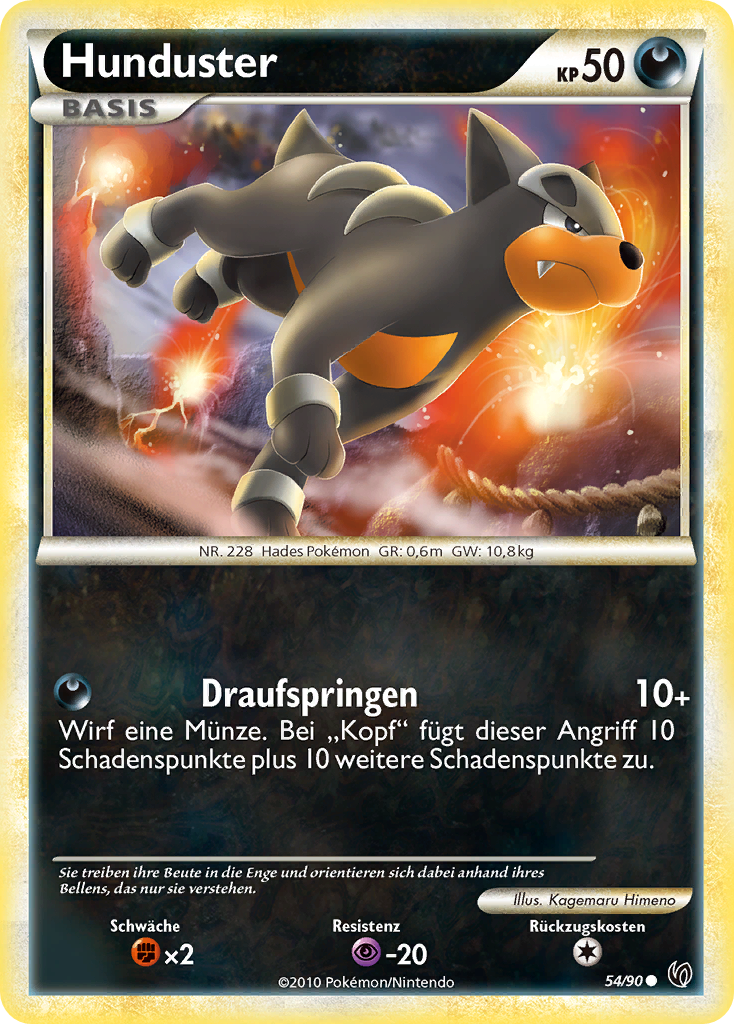 Hunduster 54 — Unerschrocken (German Pokémon TCG card)