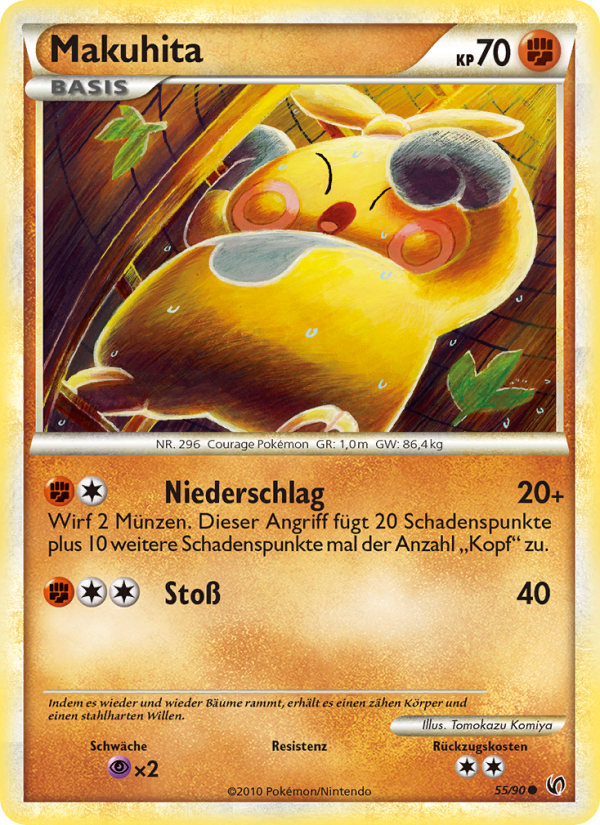 Makuhita 55 — Unerschrocken (German Pokémon TCG card)