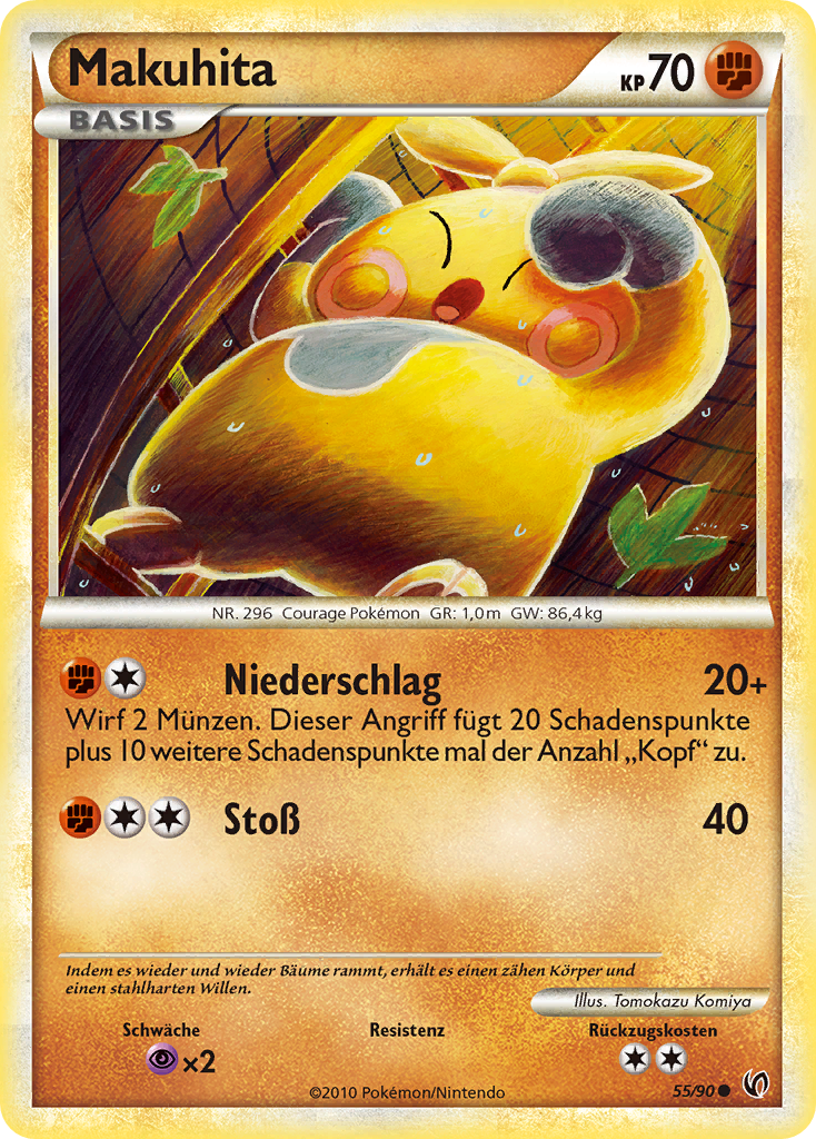 Makuhita 55 — Unerschrocken (German Pokémon TCG card)