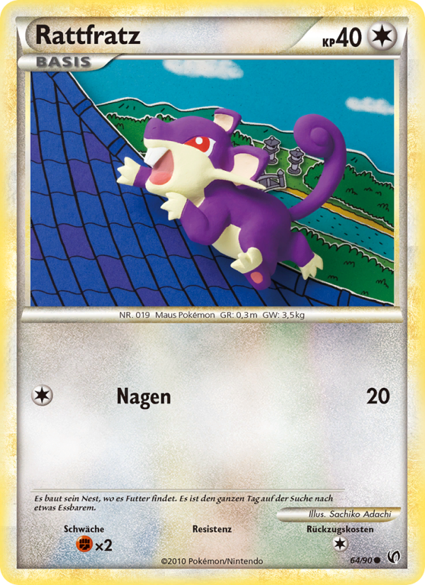 Rattfratz 64 — Unerschrocken (German Pokémon TCG card)