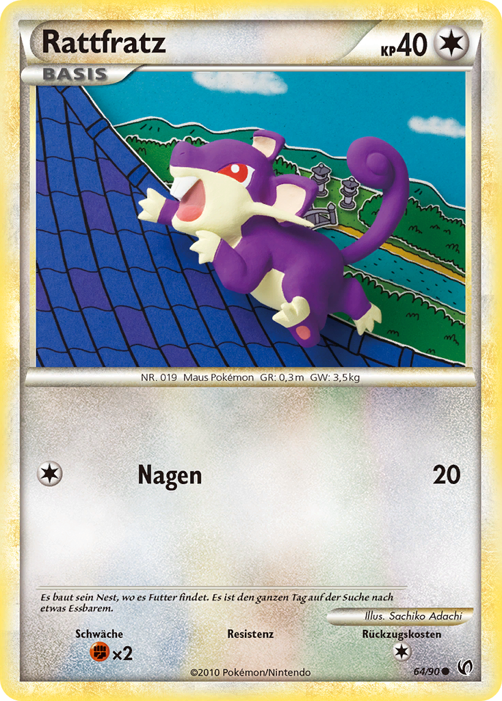 Rattfratz 64 — Unerschrocken (German Pokémon TCG card)