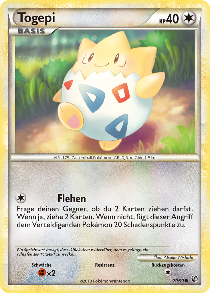 Togepi 70 — Unerschrocken (German Pokémon TCG card)