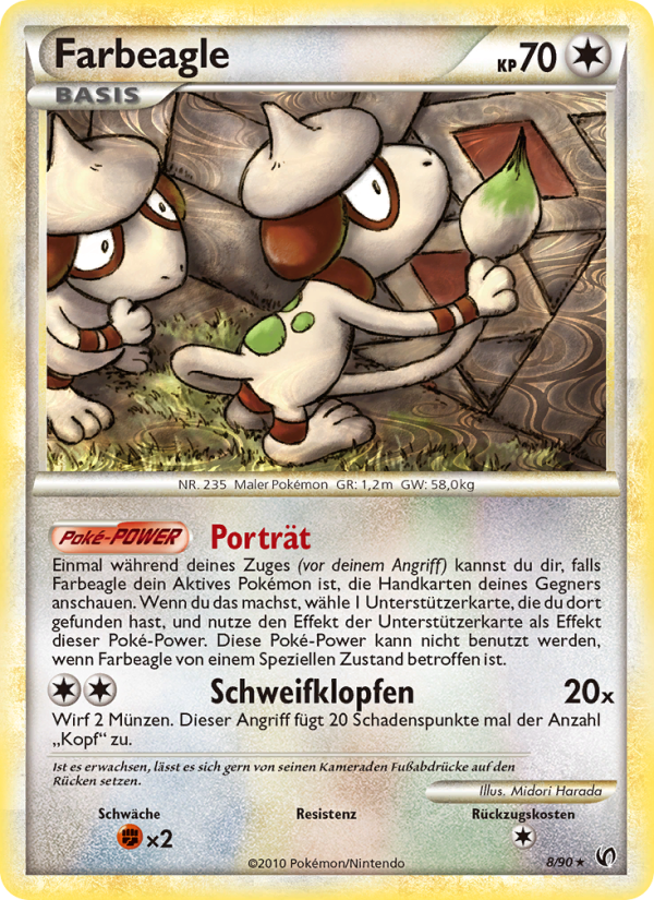 Farbeagle 8 — Unerschrocken (German Pokémon TCG card)