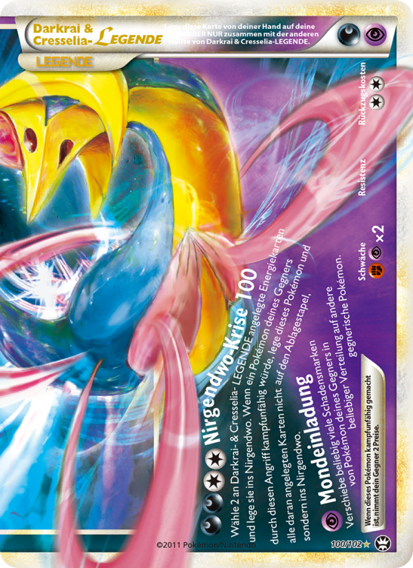 Darkrai & Cresselia LEGENDE 100 — Triumph (German Pokémon TCG card)