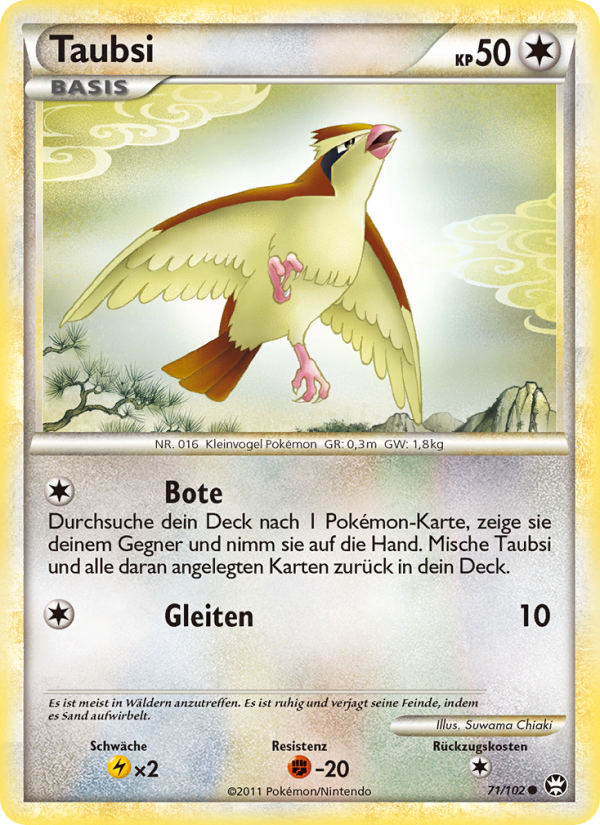 Taubsi 71 — Triumphant (German Pokémon TCG card)