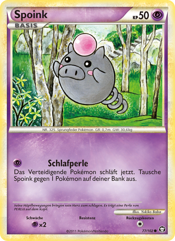 Spoink 77 — Triumphant (German Pokémon TCG card)