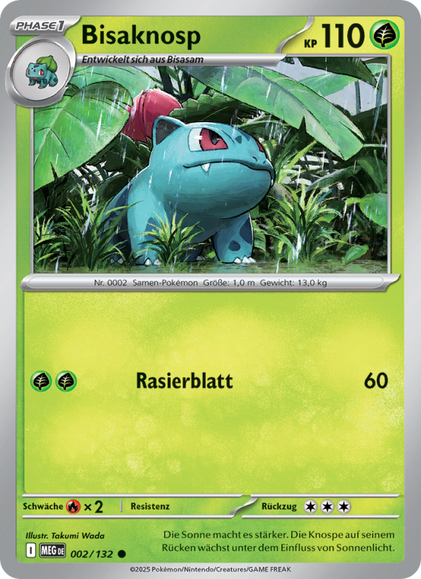 Bisaknosp 002 — Mega-Entwicklung (German Pokémon TCG card)