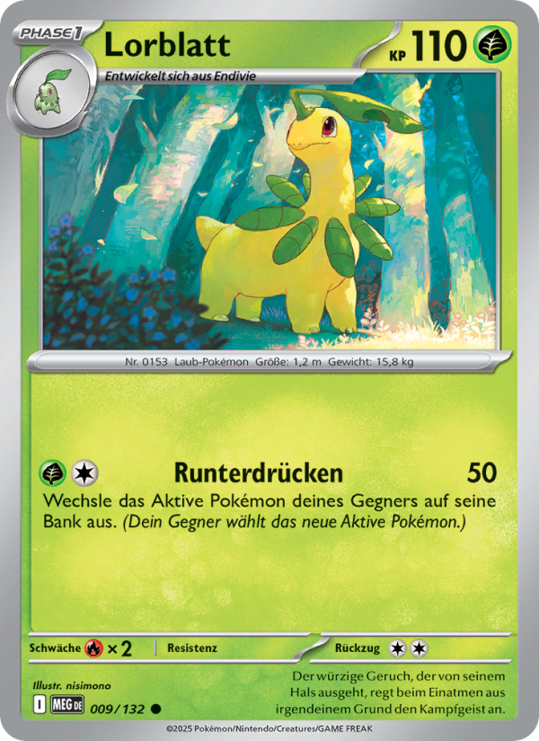 Lorblatt 009 — Mega-Entwicklung (German Pokémon TCG card)