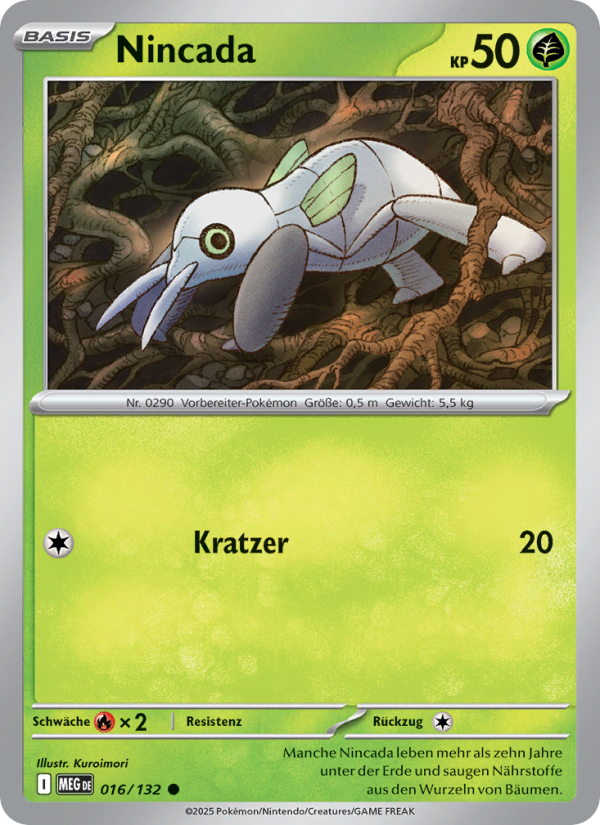 Nincada 016 — Mega-Entwicklung (German Pokémon TCG card)