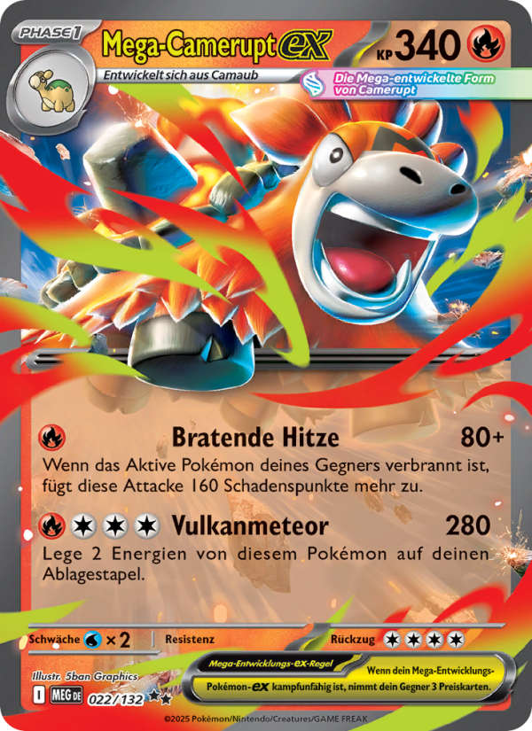 Mega-Camerupt-ex 022 — Mega-Entwicklung (German Pokémon TCG card)
