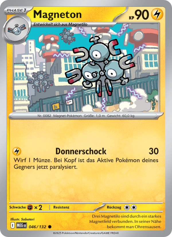 Magneton 046 — Mega-Entwicklung (German Pokémon TCG card)