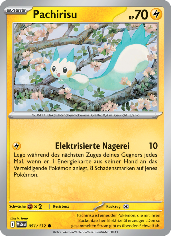 Pachirisu 051 — Mega-Entwicklung (German Pokémon TCG card)