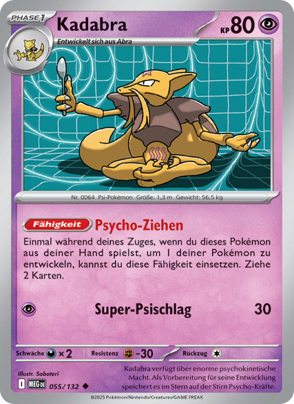 Kadabra 055 — Mega-Entwicklung (German Pokémon TCG card)