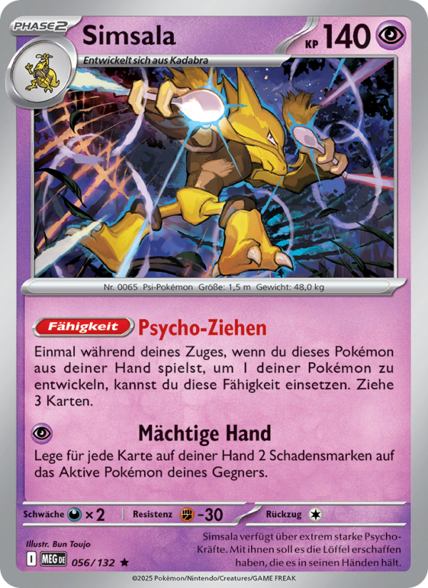 Simsala 056 — Mega-Entwicklung (German Pokémon TCG card)