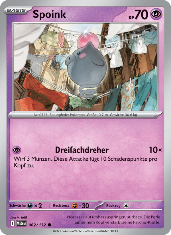 Spoink 062 — Mega-Entwicklung (German Pokémon TCG card)