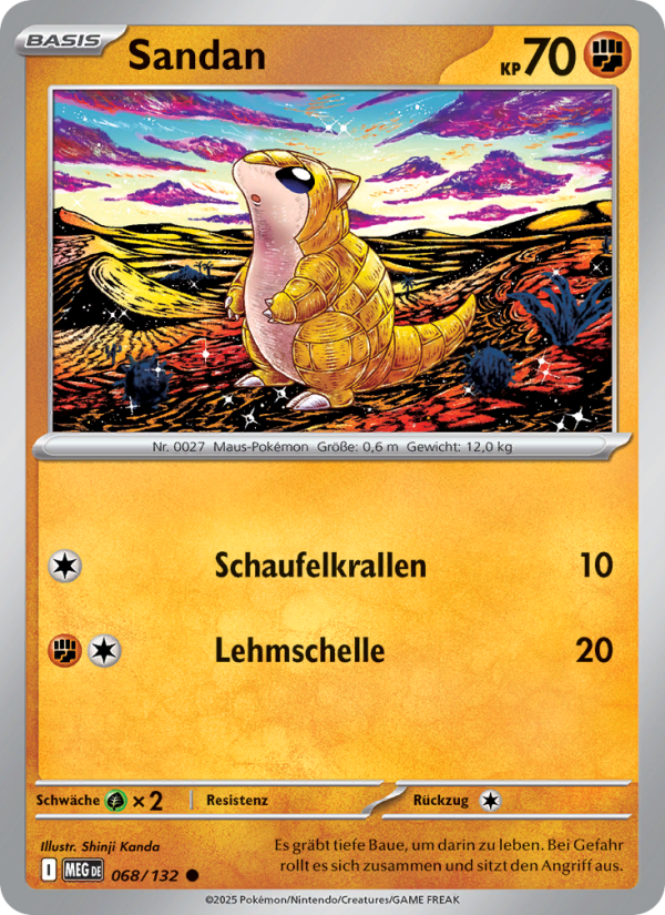 Sandan 068 — Mega-Entwicklung (German Pokémon TCG card)