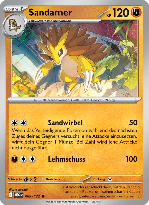 Sandamer 069 — Mega-Entwicklung (German Pokémon TCG card)
