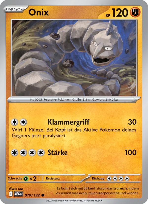 Onix 070 — Mega-Entwicklung (German Pokémon TCG card)