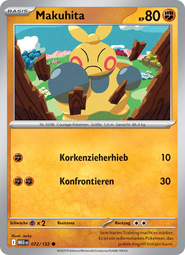 Makuhita 072 — Mega-Entwicklung (German Pokémon TCG card)