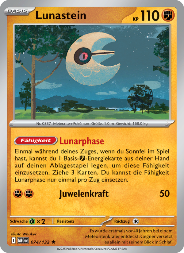 Lunastein 074 — Mega-Entwicklung (German Pokémon TCG card)