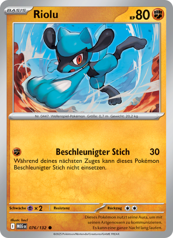 Riolu 076 — Mega-Entwicklung (German Pokémon TCG card)