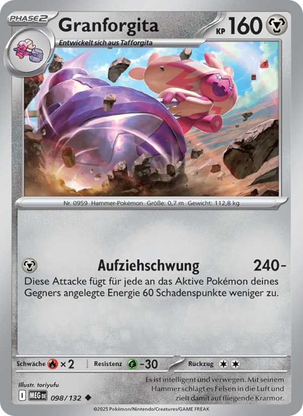 Granforgita 098 — Mega-Entwicklung (German Pokémon TCG card)