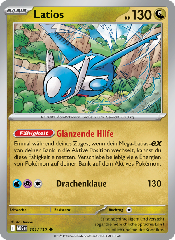 Latios 101 — Mega-Entwicklung (German Pokémon TCG card)