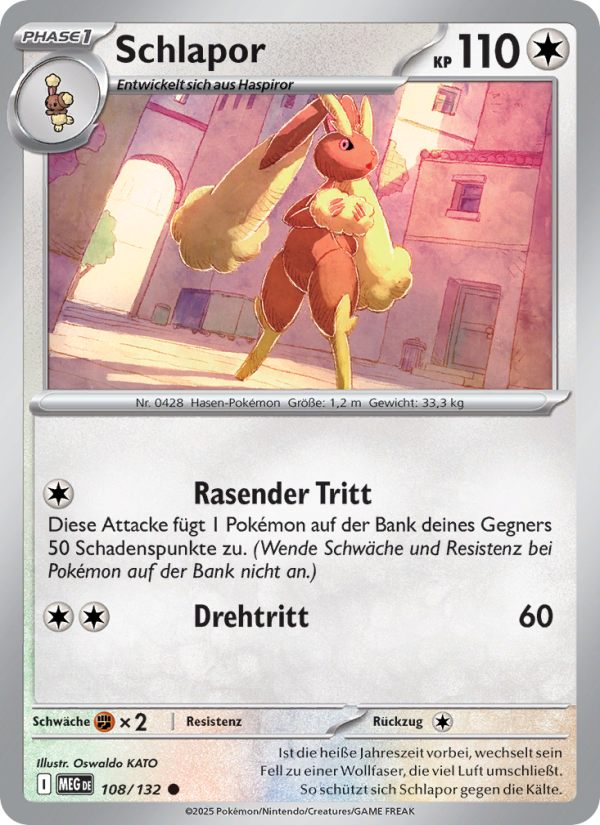 Schlapor 108 — Mega-Entwicklung (German Pokémon TCG card)