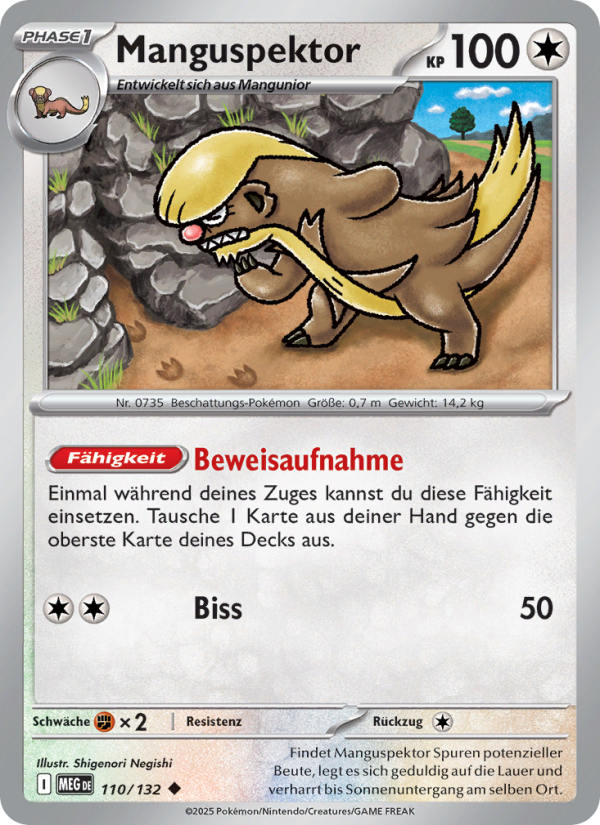 Manguspektor Pokémon TCG cards