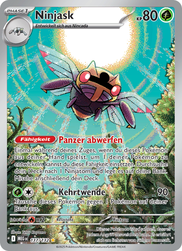 Ninjask 137 — Mega-Entwicklung (German Pokémon TCG card)