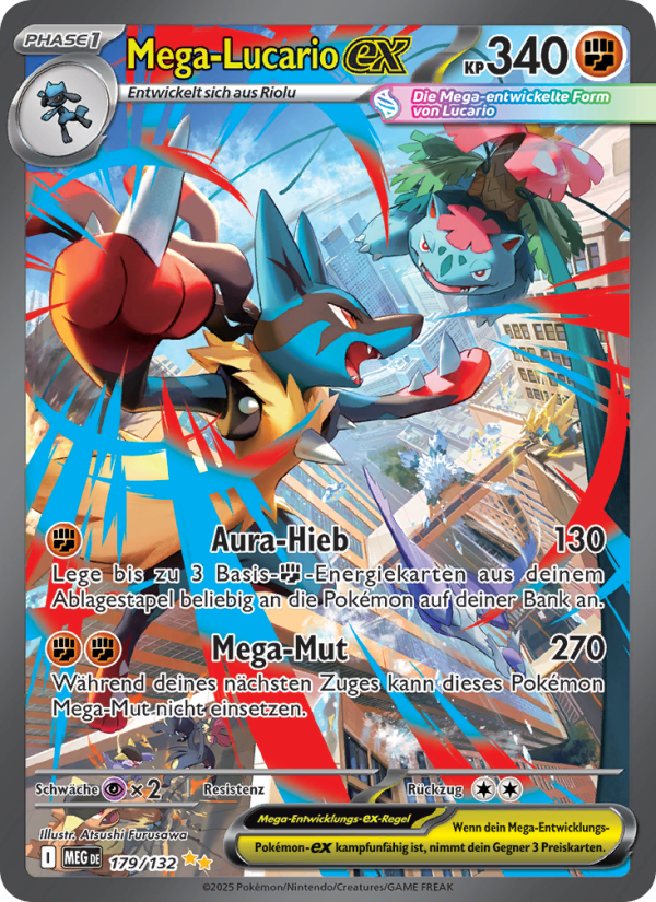 Mega-Lucario-ex 179 — Mega-Entwicklung (German Pokémon TCG card)