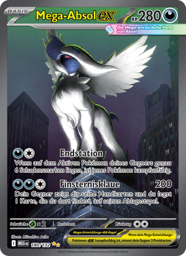 Mega-Absol-ex 180 — Mega-Entwicklung (German Pokémon TCG card)