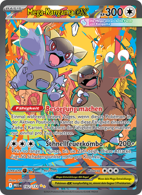 Mega-Kangama-ex 182 — Mega-Entwicklung (German Pokémon TCG card)