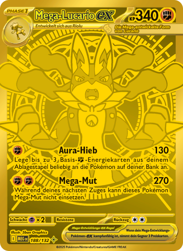 Mega-Lucario-ex 188 — Mega-Entwicklung (German Pokémon TCG card)