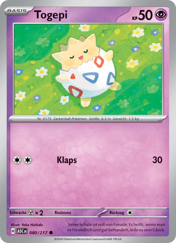 Togepi 080 — Erhabene Helden (German Pokémon TCG card)